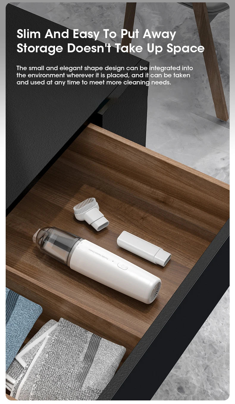 Car Vacuum Cleaner Mini Convenient Vacuum Cleaner Multi Functional Wireless Handheld Vacuum Cleaner Strong Suction Low Noise