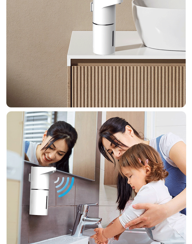 Automatic Soap Dispenser Touchless Foaming Soap Dispenser 350ml USB Rechargeable Electric 4 Level Adjustable Foam Soap Dispenser