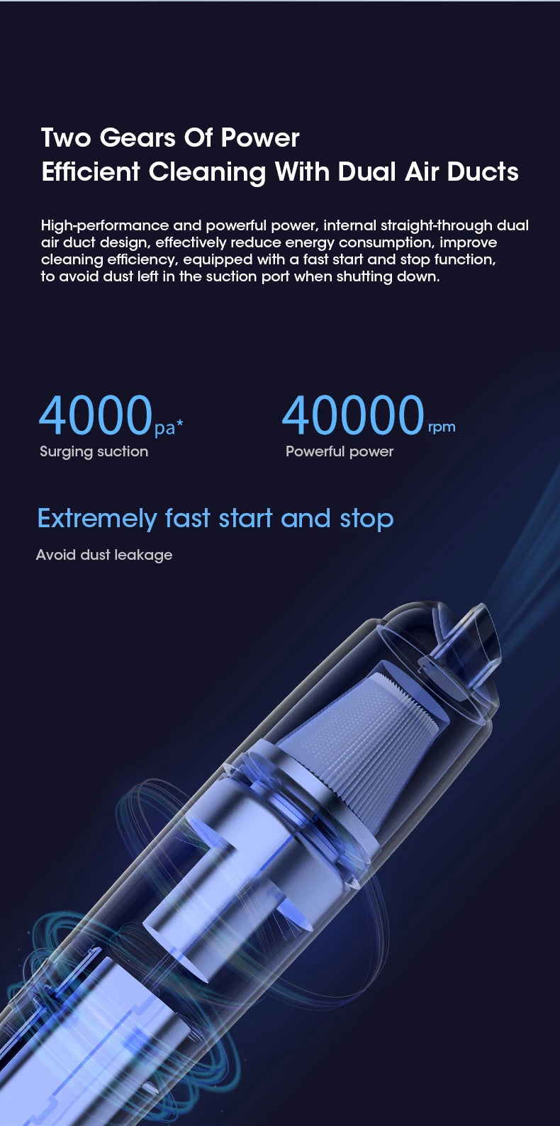 Car Vacuum Cleaner Mini Convenient Vacuum Cleaner Multi Functional Wireless Handheld Vacuum Cleaner Strong Suction Low Noise