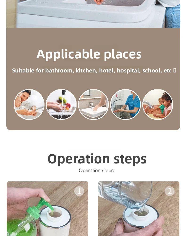 Automatic Soap Dispenser Touchless Foaming Soap Dispenser 350ml USB Rechargeable Electric 4 Level Adjustable Foam Soap Dispenser