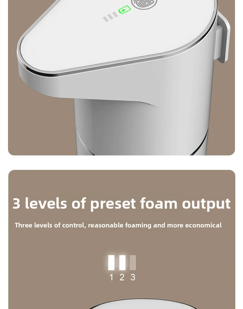 Automatic Soap Dispenser Touchless Foaming Soap Dispenser 350ml USB Rechargeable Electric 4 Level Adjustable Foam Soap Dispenser
